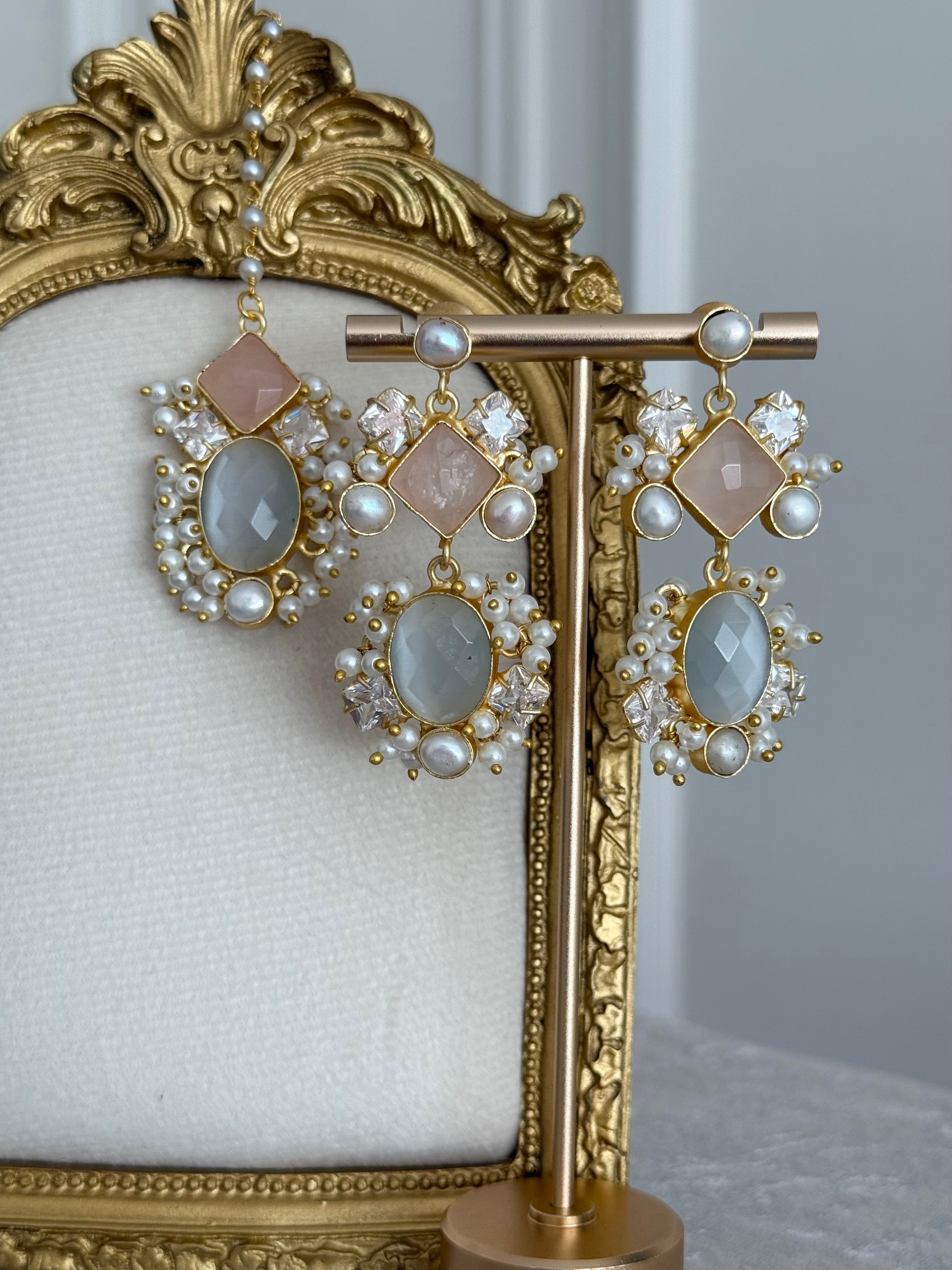 Raya Rose Quartz & Grey Tikka Set